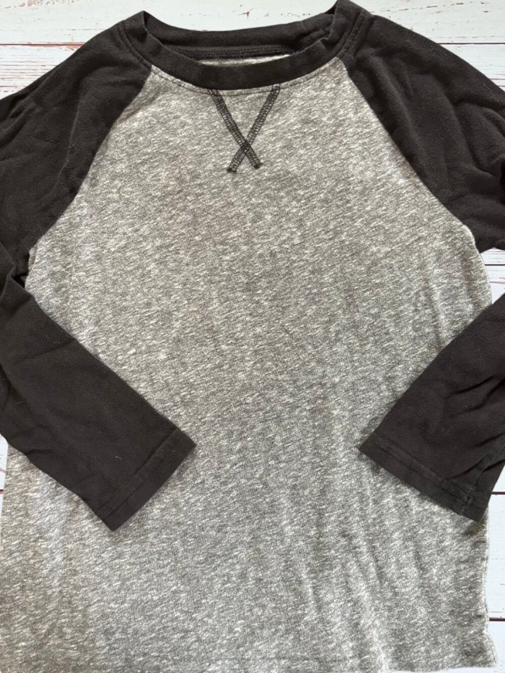 Jumping Beans Boys Size 6 Gray & Black Raglan Long Sleeve Shirt